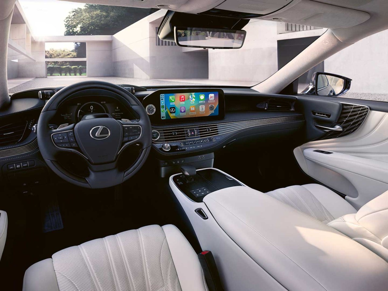 The interior view of the Lexus LS