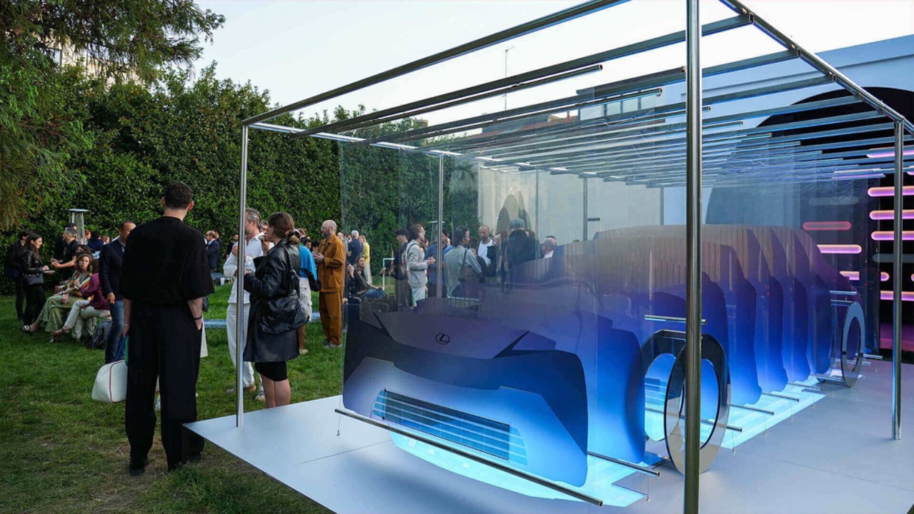 Lexus LF-ZC art outside of the Milan Design Week 2024
