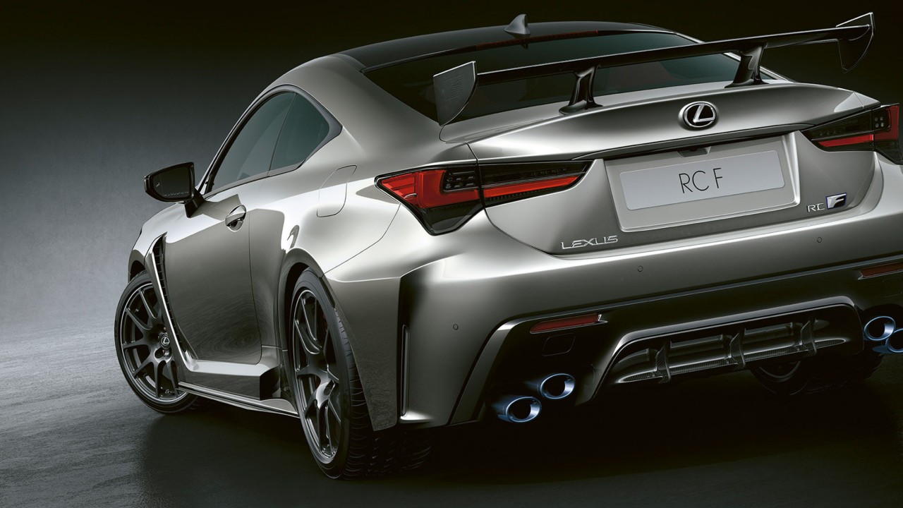 The rear exterior of a Lexus RC F