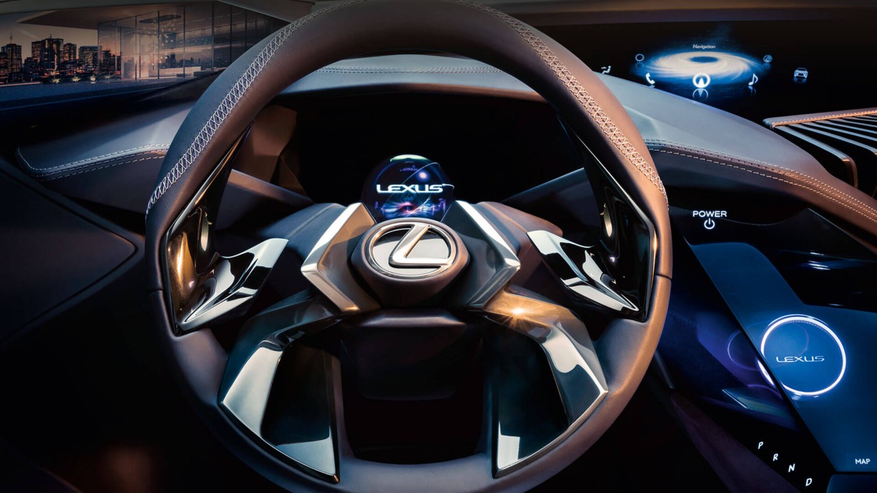 Lexus UX Compact Crossover concept car steering wheel 
